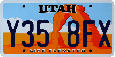 UT license plate Y358FX