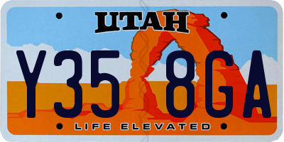 UT license plate Y358GA