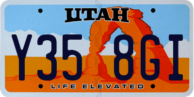 UT license plate Y358GI