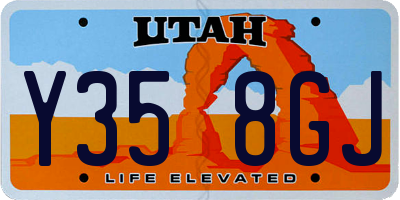 UT license plate Y358GJ