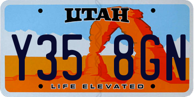 UT license plate Y358GN