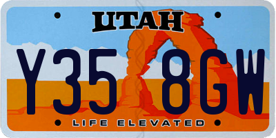UT license plate Y358GW