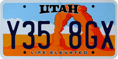 UT license plate Y358GX