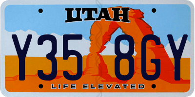 UT license plate Y358GY