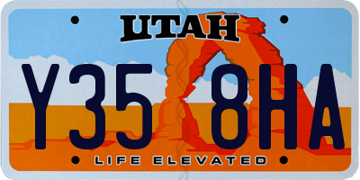 UT license plate Y358HA
