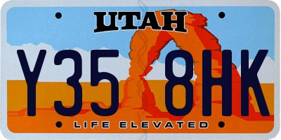 UT license plate Y358HK