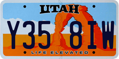 UT license plate Y358IW