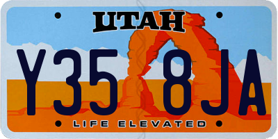UT license plate Y358JA