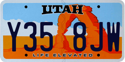 UT license plate Y358JW