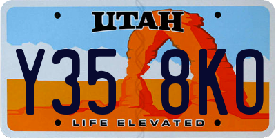 UT license plate Y358KO