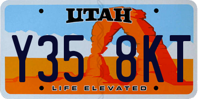 UT license plate Y358KT