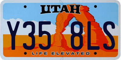 UT license plate Y358LS