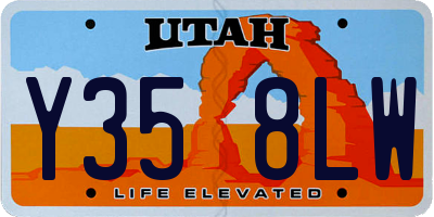 UT license plate Y358LW