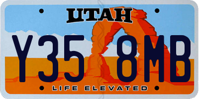 UT license plate Y358MB