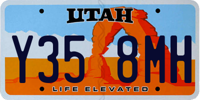 UT license plate Y358MH