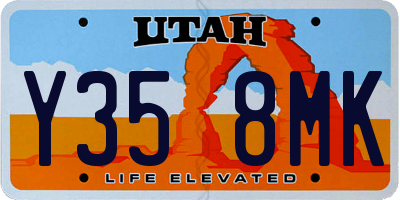 UT license plate Y358MK
