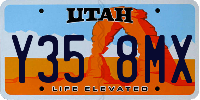 UT license plate Y358MX
