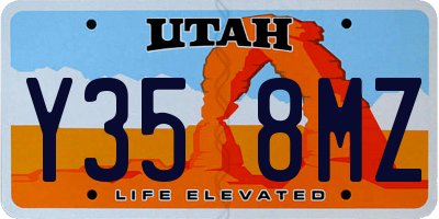UT license plate Y358MZ
