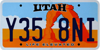 UT license plate Y358NI
