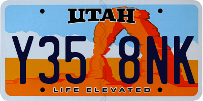 UT license plate Y358NK