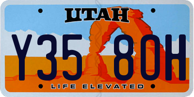 UT license plate Y358OH