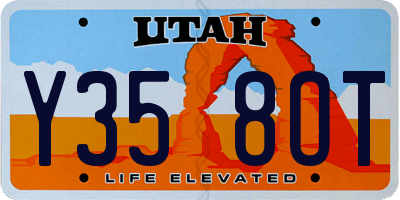 UT license plate Y358OT