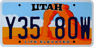 UT license plate Y358OW