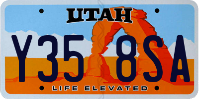 UT license plate Y358SA