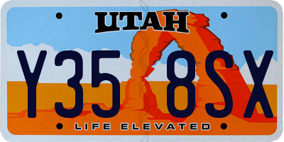 UT license plate Y358SX
