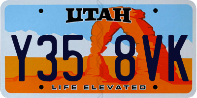 UT license plate Y358VK