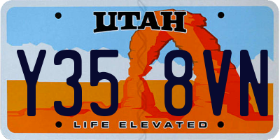 UT license plate Y358VN
