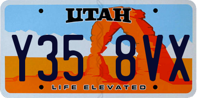 UT license plate Y358VX