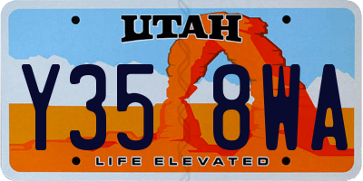 UT license plate Y358WA