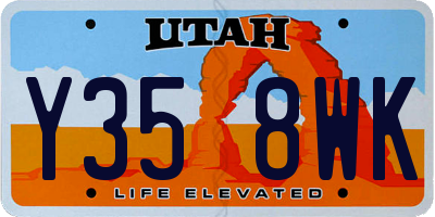 UT license plate Y358WK