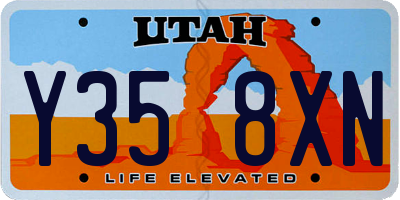 UT license plate Y358XN