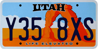 UT license plate Y358XS