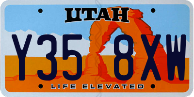 UT license plate Y358XW