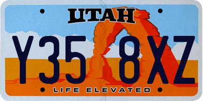 UT license plate Y358XZ
