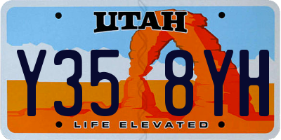 UT license plate Y358YH