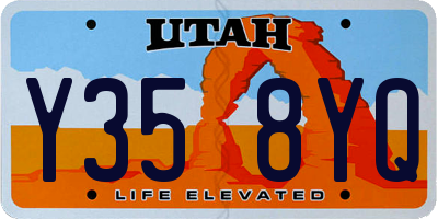 UT license plate Y358YQ