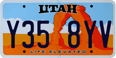 UT license plate Y358YV