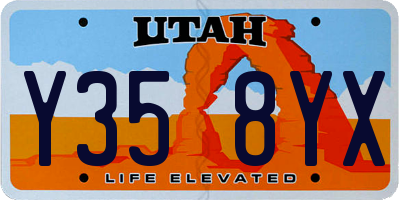 UT license plate Y358YX