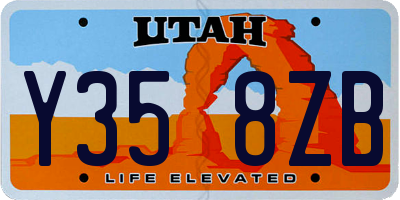 UT license plate Y358ZB