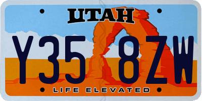 UT license plate Y358ZW