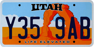 UT license plate Y359AB