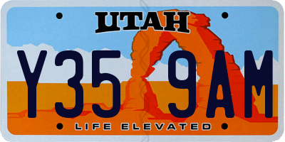 UT license plate Y359AM