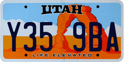 UT license plate Y359BA
