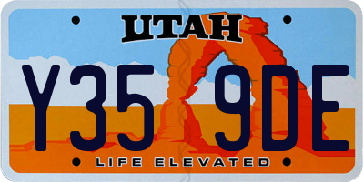 UT license plate Y359DE