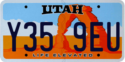 UT license plate Y359EU
