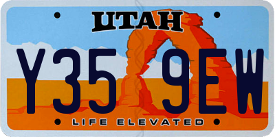 UT license plate Y359EW